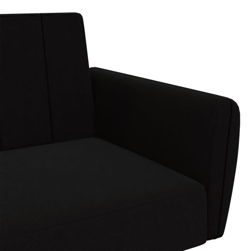 2-Seater Sofa Bed Black Velvet Payday Deals