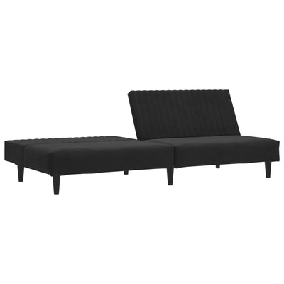2-Seater Sofa Bed Black Velvet Payday Deals