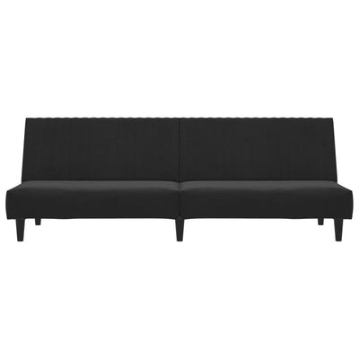 2-Seater Sofa Bed Black Velvet Payday Deals