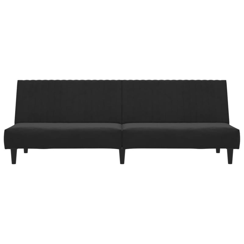 2-Seater Sofa Bed Black Velvet Payday Deals