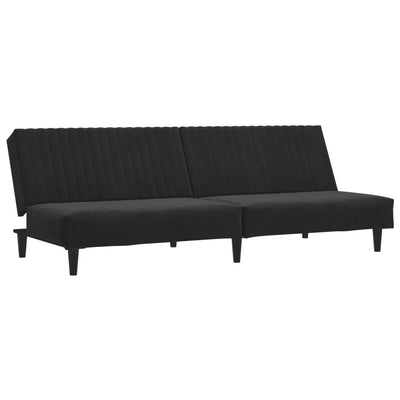 2-Seater Sofa Bed Black Velvet Payday Deals