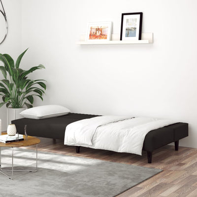 2-Seater Sofa Bed Black Velvet Payday Deals