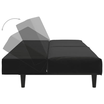 2-Seater Sofa Bed Black Velvet Payday Deals