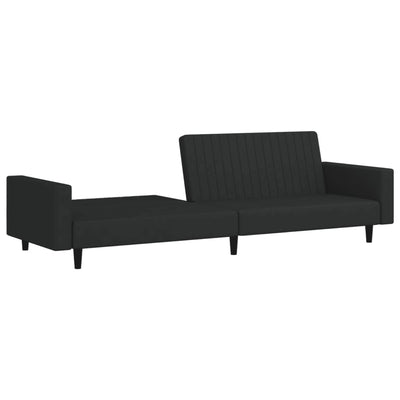 2-Seater Sofa Bed Black Velvet Payday Deals