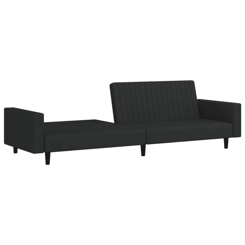 2-Seater Sofa Bed Black Velvet Payday Deals