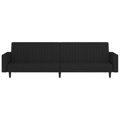 2-Seater Sofa Bed Black Velvet Payday Deals