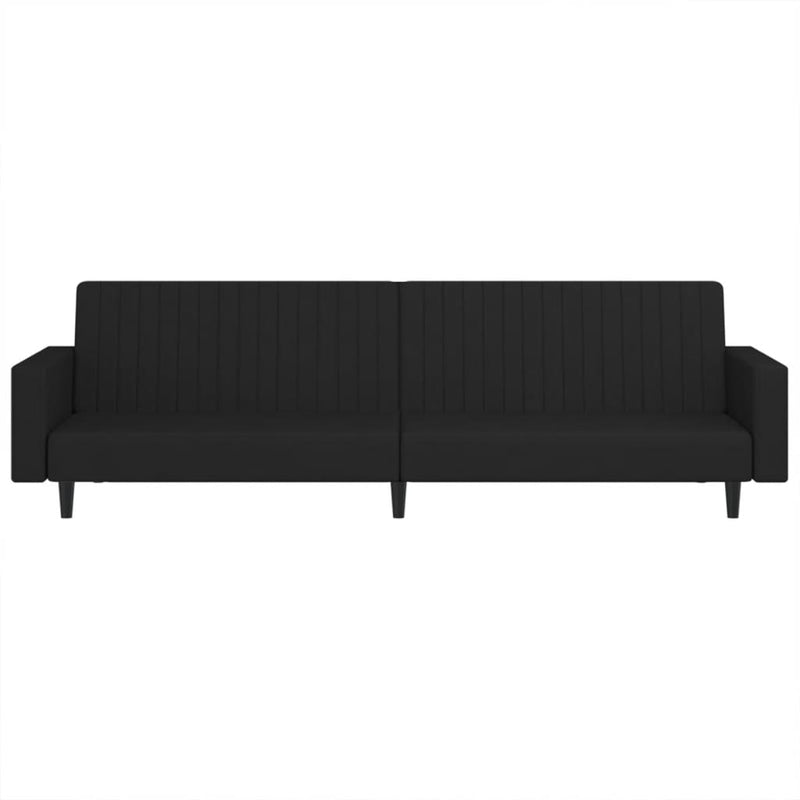 2-Seater Sofa Bed Black Velvet Payday Deals