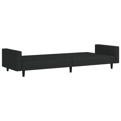 2-Seater Sofa Bed Black Velvet Payday Deals