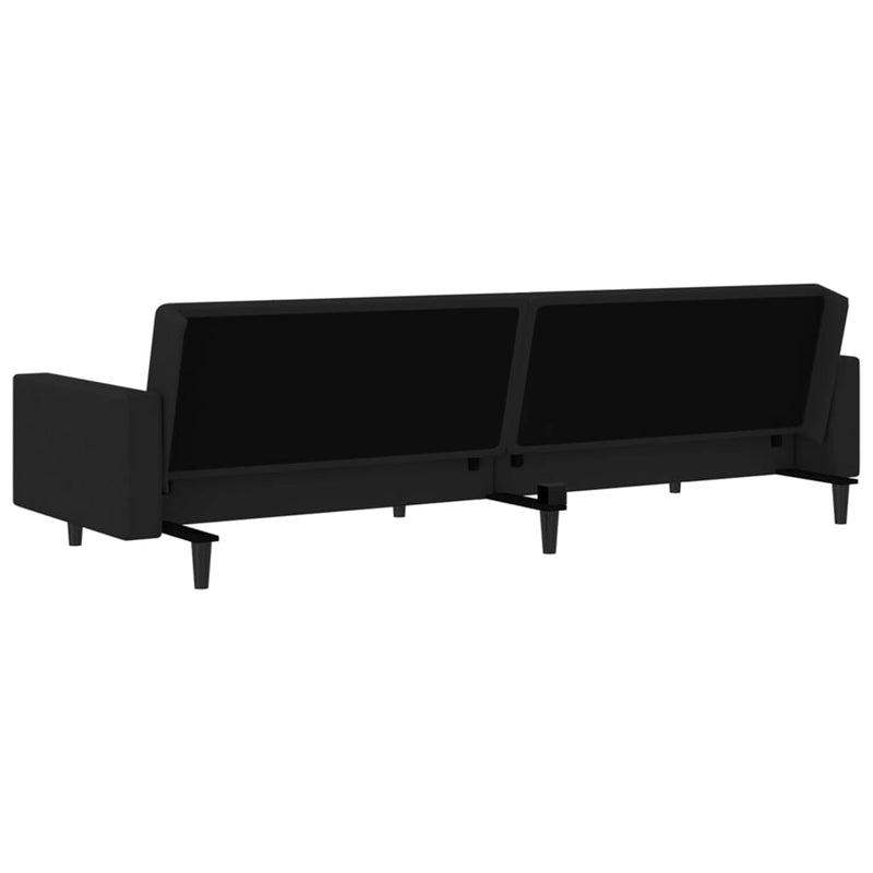 2-Seater Sofa Bed Black Velvet Payday Deals