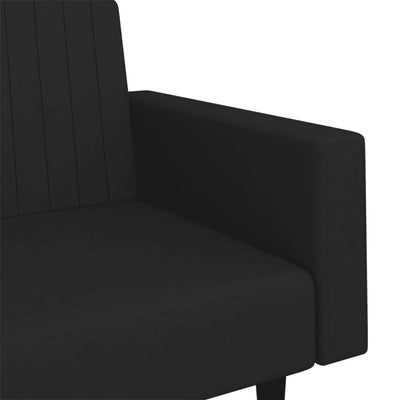 2-Seater Sofa Bed Black Velvet Payday Deals