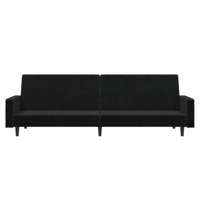 2-Seater Sofa Bed Black Velvet Payday Deals