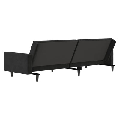 2-Seater Sofa Bed Black Velvet Payday Deals