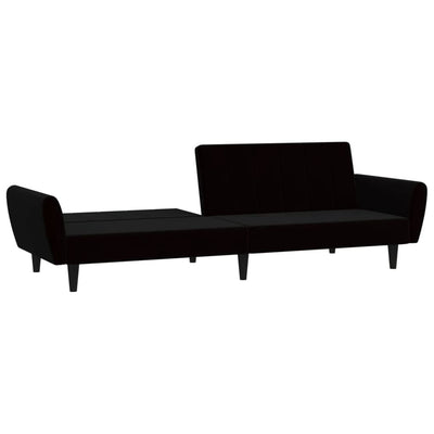 2-Seater Sofa Bed Black Velvet Payday Deals