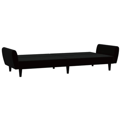 2-Seater Sofa Bed Black Velvet Payday Deals