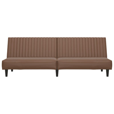 2-Seater Sofa Bed Brown Faux Leather Payday Deals