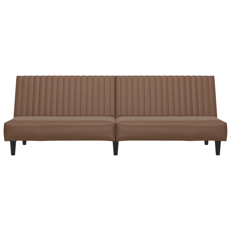 2-Seater Sofa Bed Brown Faux Leather Payday Deals