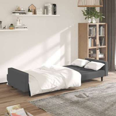 2-Seater Sofa Bed Dark Grey Velvet Payday Deals