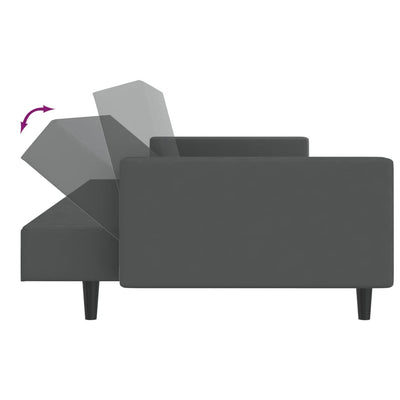 2-Seater Sofa Bed Dark Grey Velvet Payday Deals