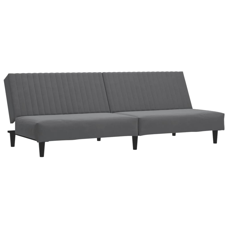 2-Seater Sofa Bed Dark Grey Velvet Payday Deals