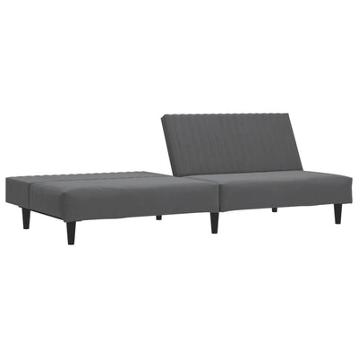 2-Seater Sofa Bed Dark Grey Velvet Payday Deals
