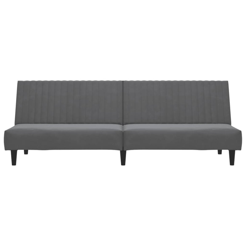 2-Seater Sofa Bed Dark Grey Velvet Payday Deals