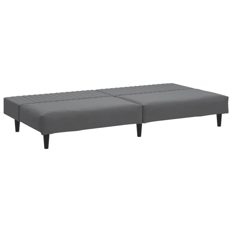 2-Seater Sofa Bed Dark Grey Velvet Payday Deals