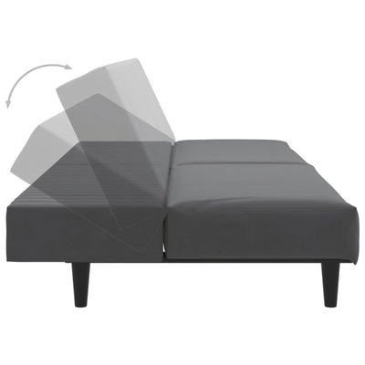 2-Seater Sofa Bed Dark Grey Velvet Payday Deals