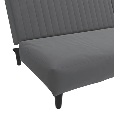 2-Seater Sofa Bed Dark Grey Velvet Payday Deals