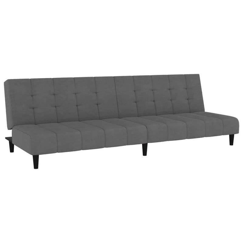 2-Seater Sofa Bed Dark Grey Velvet Payday Deals