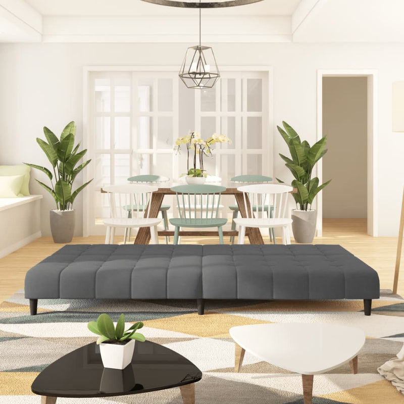 2-Seater Sofa Bed Dark Grey Velvet Payday Deals