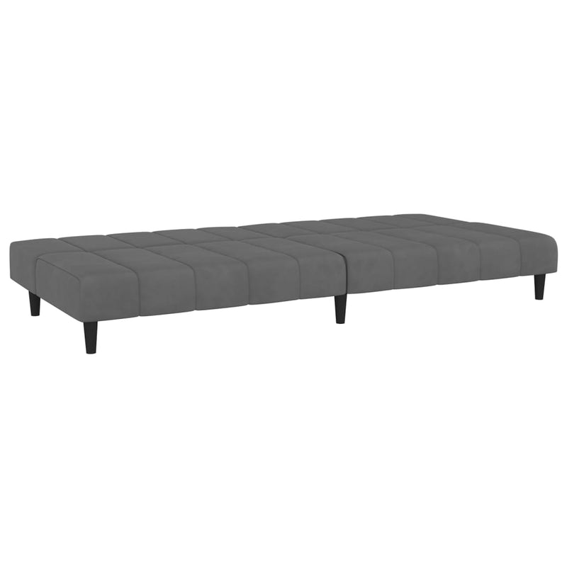 2-Seater Sofa Bed Dark Grey Velvet Payday Deals
