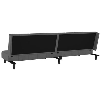 2-Seater Sofa Bed Dark Grey Velvet Payday Deals
