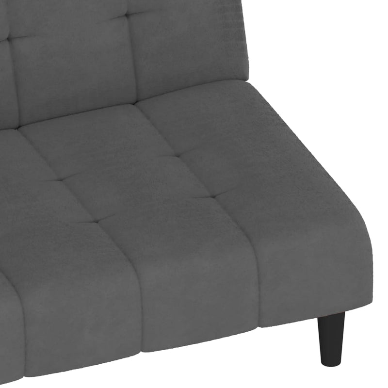 2-Seater Sofa Bed Dark Grey Velvet Payday Deals