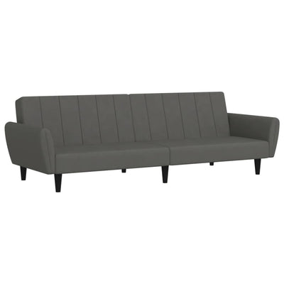 2-Seater Sofa Bed Dark Grey Velvet Payday Deals