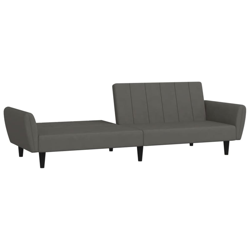 2-Seater Sofa Bed Dark Grey Velvet Payday Deals