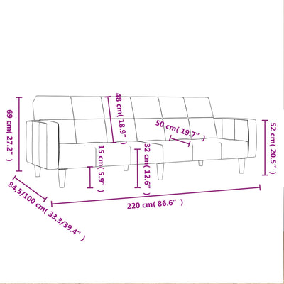 2-Seater Sofa Bed Fabric Payday Deals