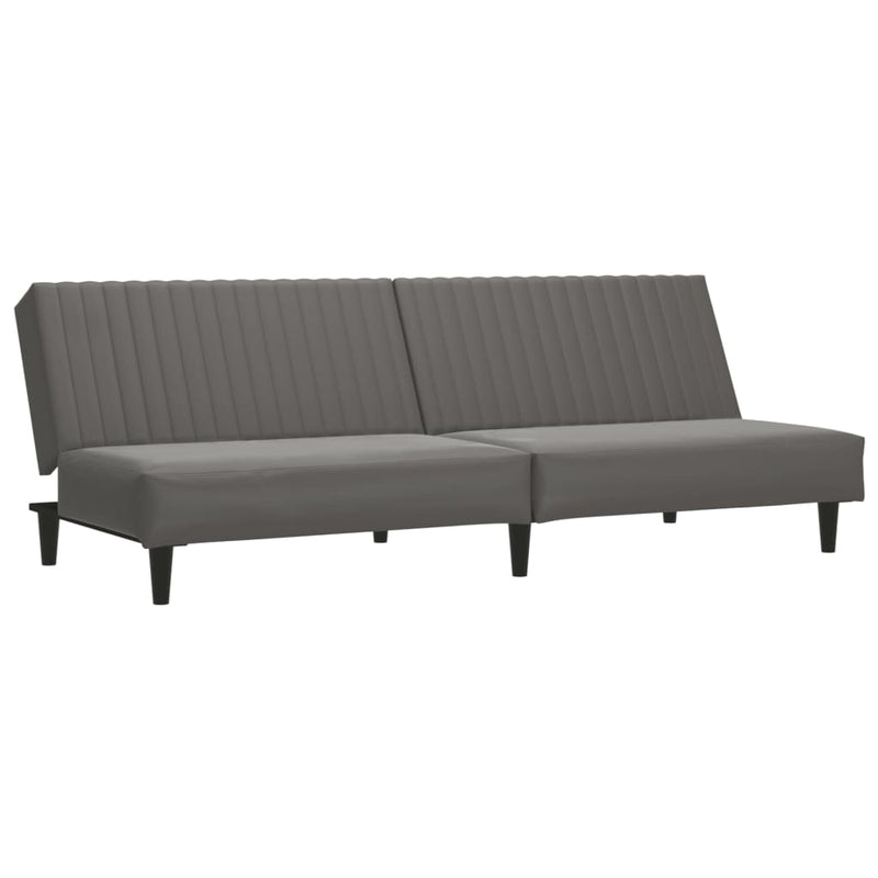 2-Seater Sofa Bed Grey Faux Leather Payday Deals