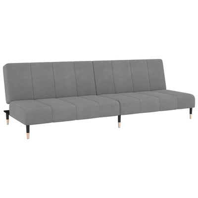 2-Seater Sofa Bed Light Grey Velvet Payday Deals