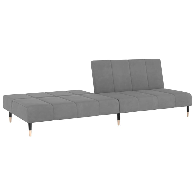 2-Seater Sofa Bed Light Grey Velvet Payday Deals