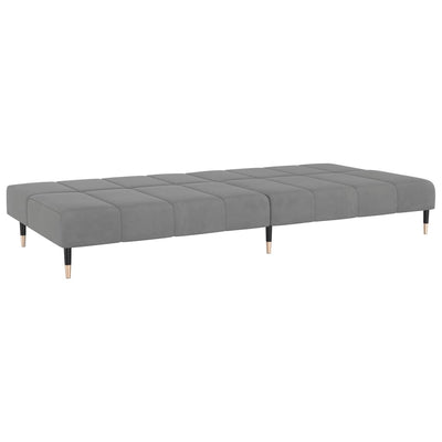 2-Seater Sofa Bed Light Grey Velvet Payday Deals