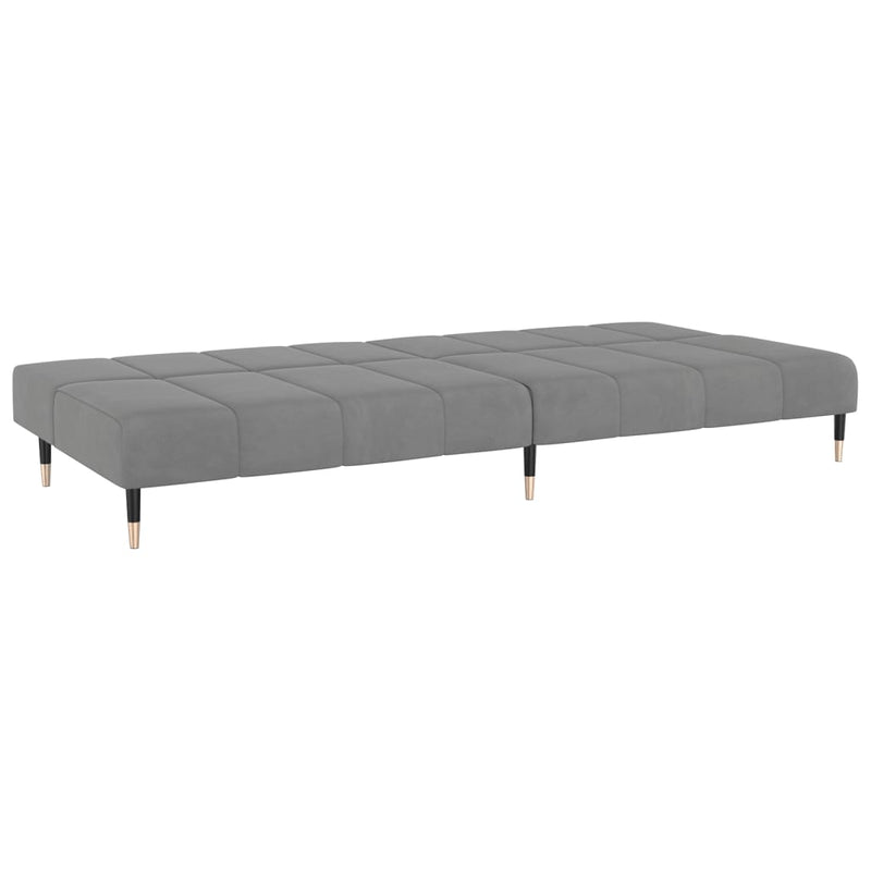 2-Seater Sofa Bed Light Grey Velvet Payday Deals