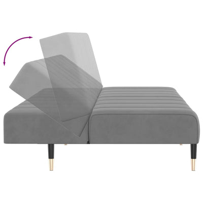 2-Seater Sofa Bed Light Grey Velvet Payday Deals