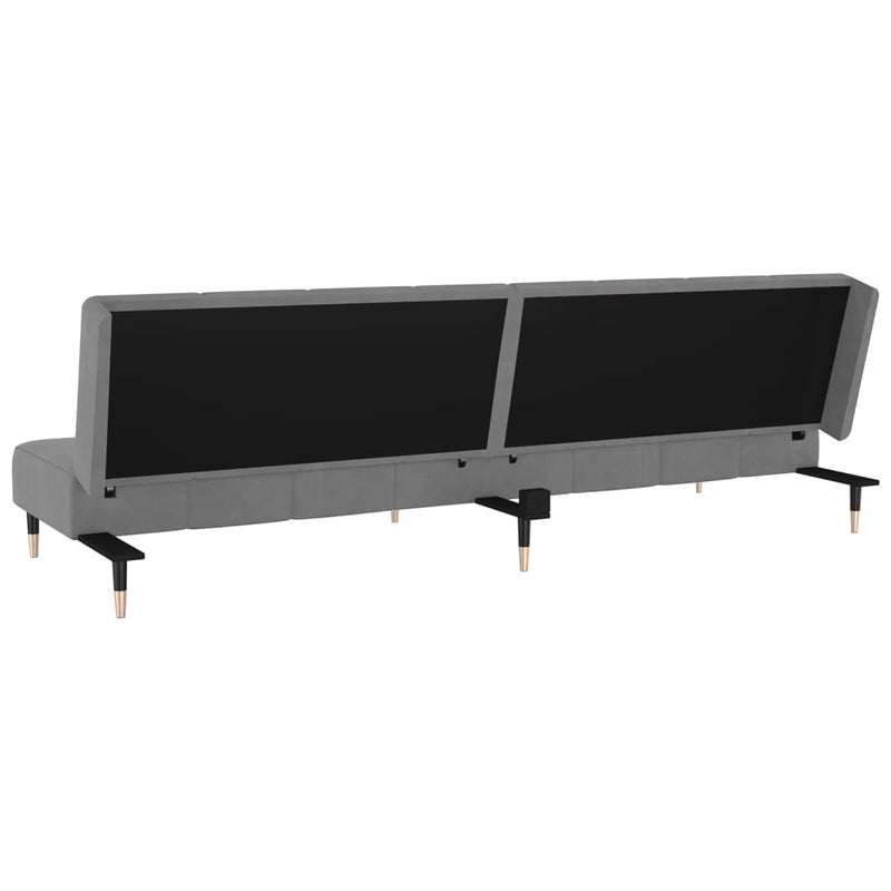 2-Seater Sofa Bed Light Grey Velvet Payday Deals
