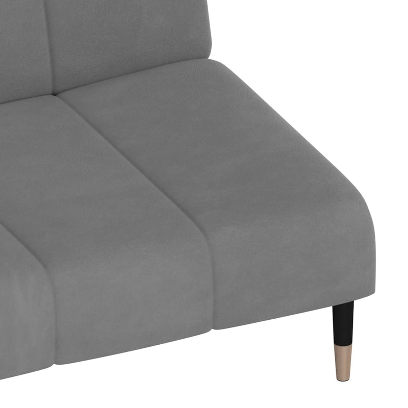 2-Seater Sofa Bed Light Grey Velvet Payday Deals