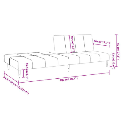 2-Seater Sofa Bed Light Grey Velvet Payday Deals