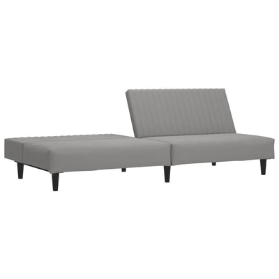 2-Seater Sofa Bed Light Grey Velvet Payday Deals