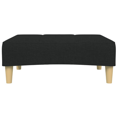 2-Seater Sofa Bed with Footstool Black Fabric Payday Deals