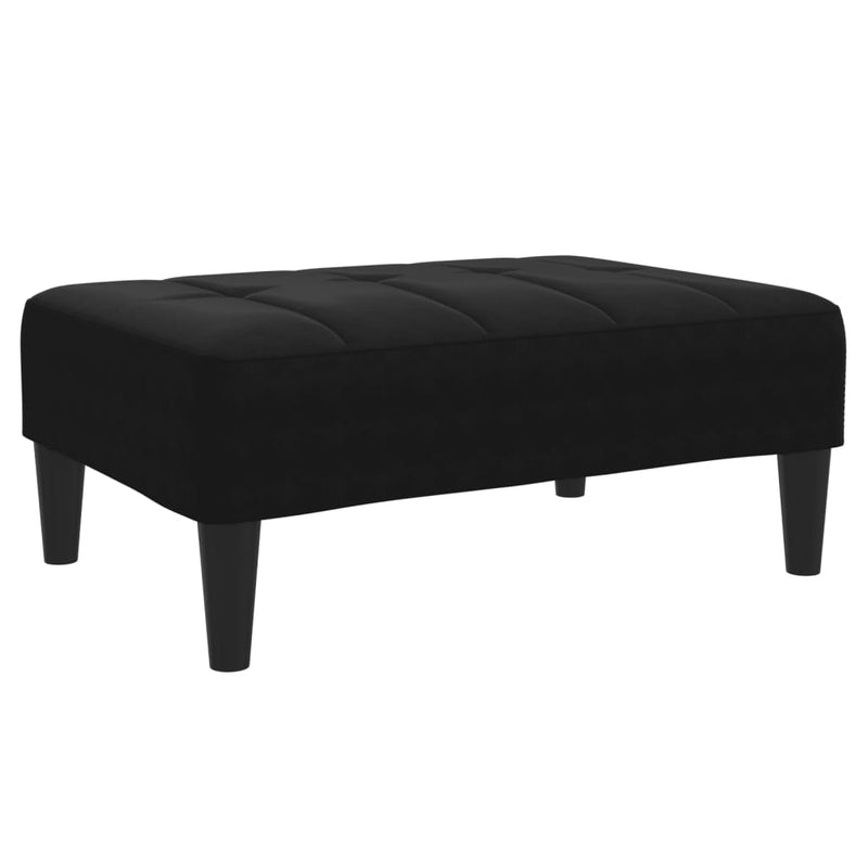 2-Seater Sofa Bed with Footstool Black Velvet Payday Deals