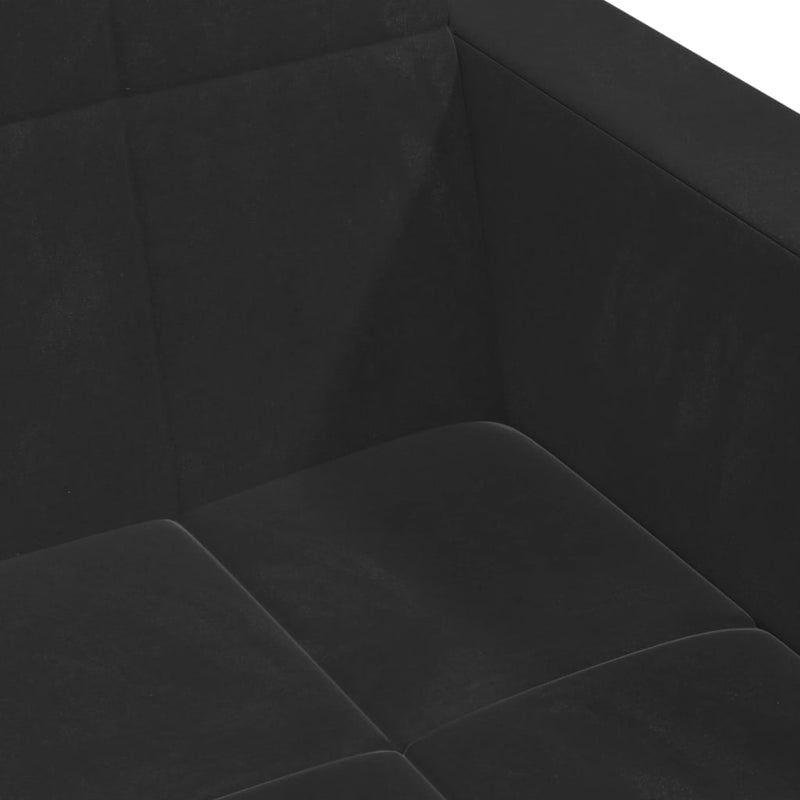 2-Seater Sofa Bed with Footstool Black Velvet Payday Deals