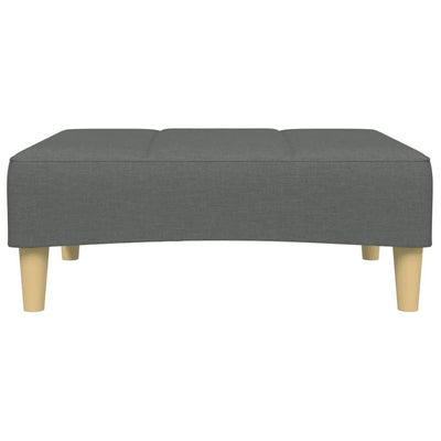 2-Seater Sofa Bed with Footstool Dark Grey Fabric Payday Deals
